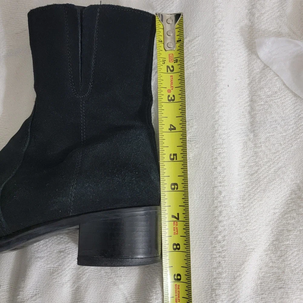 La Canadienne Black Suede Waterproof Ankle Boots Block Heel 32630 7.5 M Canada